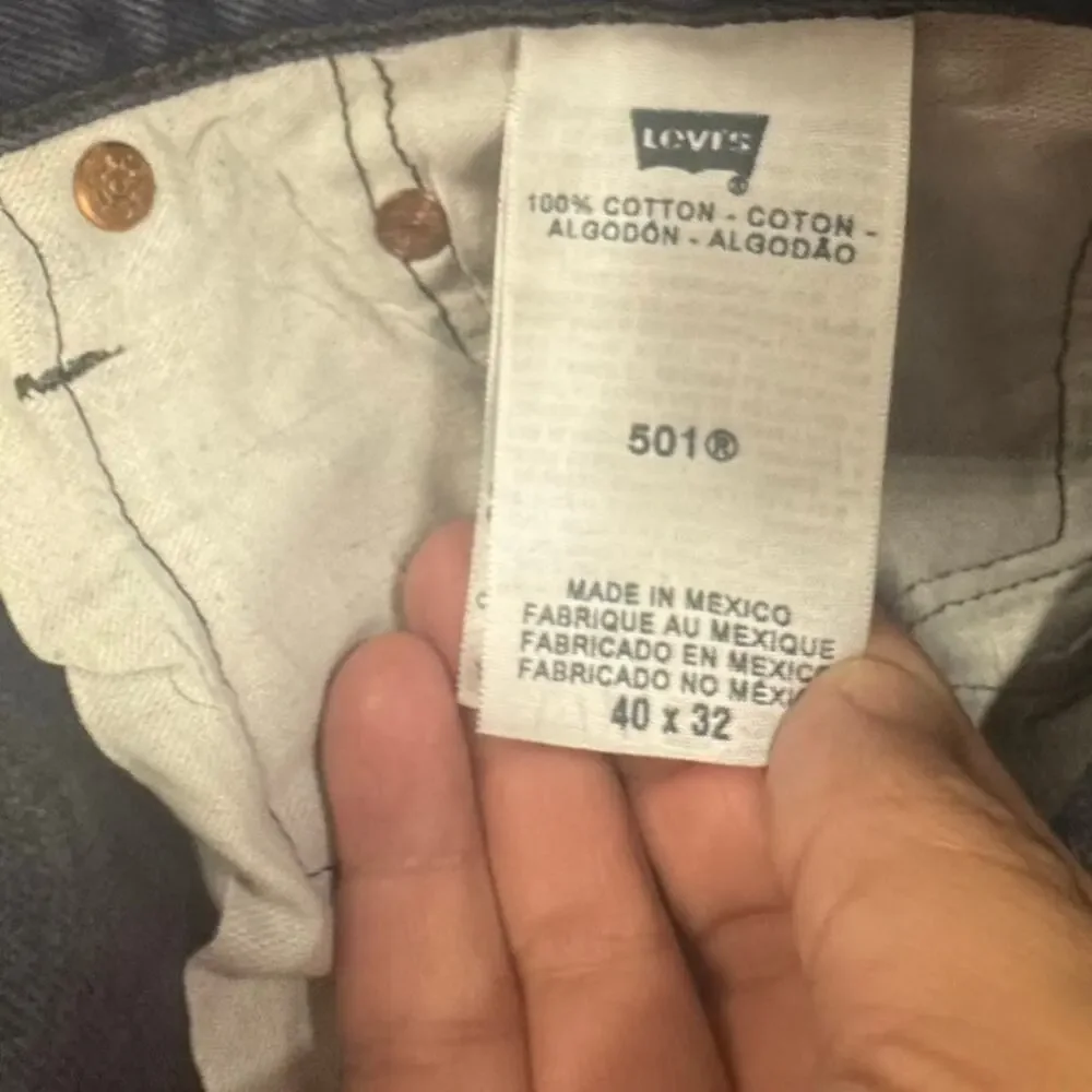 Levi’s 501 XX Jeans Mens 40x32‎ Blue Dyed Canvas Straight Button Fly Grunge Y2K